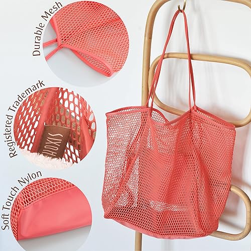 Mesh Beach Tote, Womens Shoulder Handbag, Beach Bag Mesh Beach Tote, Womens Shoulder Handbag, Beach Bag